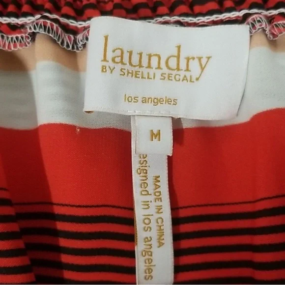 Laundry Stripe Top Ruffle Off Shoulder - Picture 3 of 4